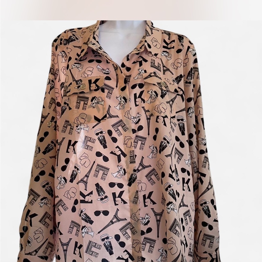 Karl Lagerfeld Paris Graphic Blouse
